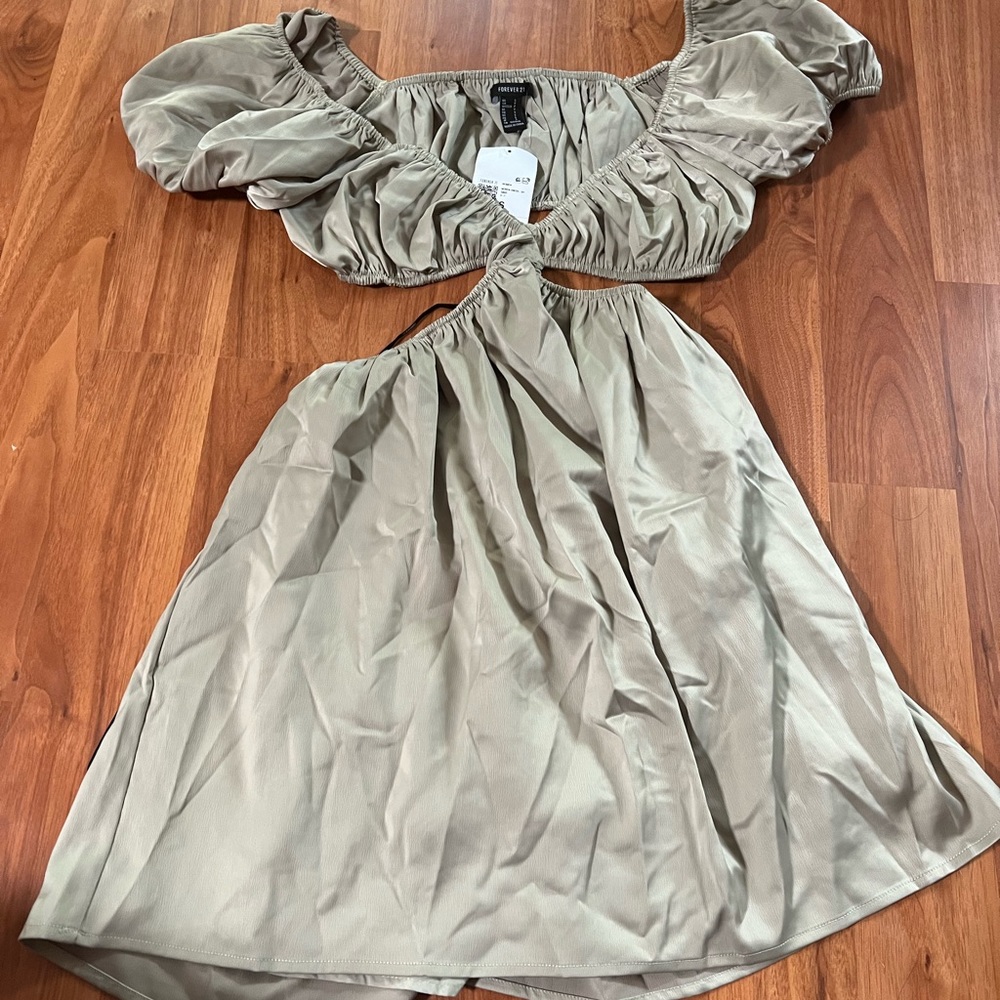 Forever 21 satin cut out dress
